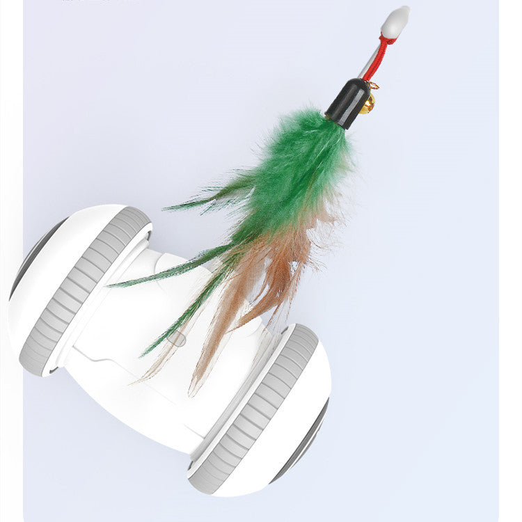 Interactive Robotic Cat Toy with Interchangeable Feather Heads