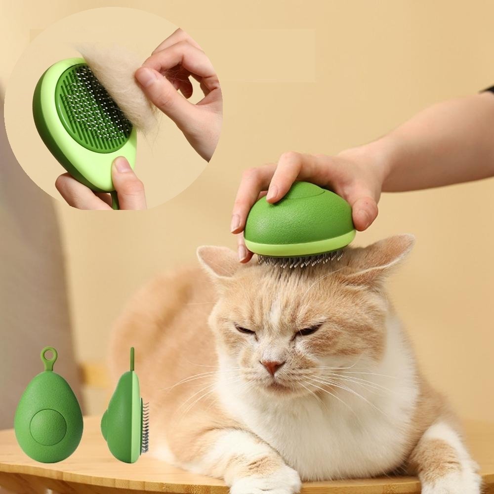 Massage Brush with One-Click Hair Removal for Cats