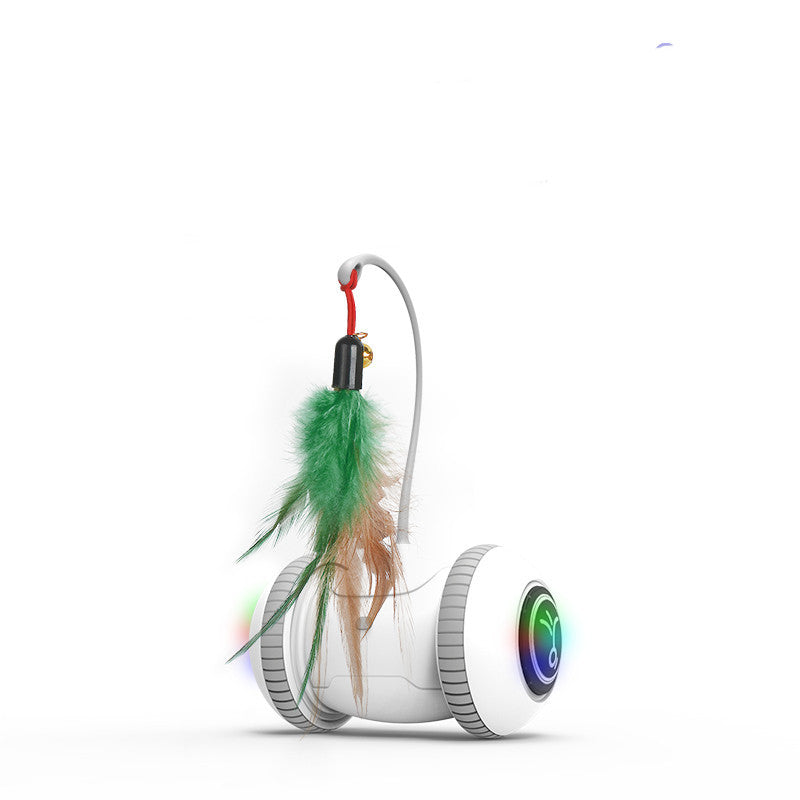 Interactive Robotic Cat Toy with Interchangeable Feather Heads