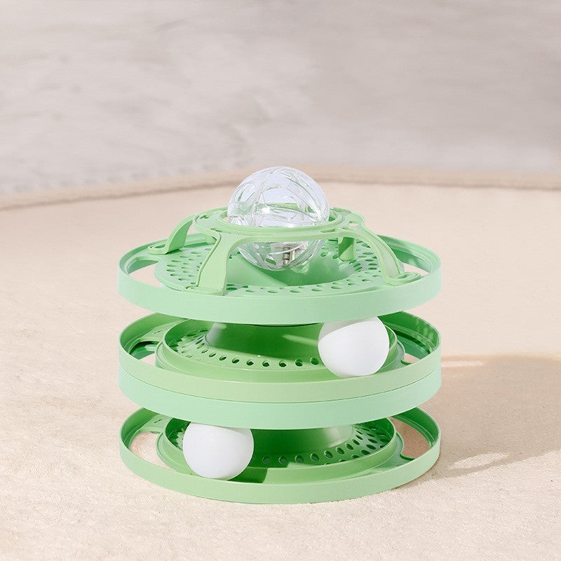 Multi-Level Cat Ball Tower – Boosts Hunting Instinct & Eases Anxiety