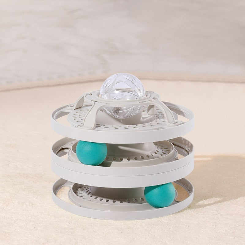 Multi-Level Cat Ball Tower – Boosts Hunting Instinct & Eases Anxiety