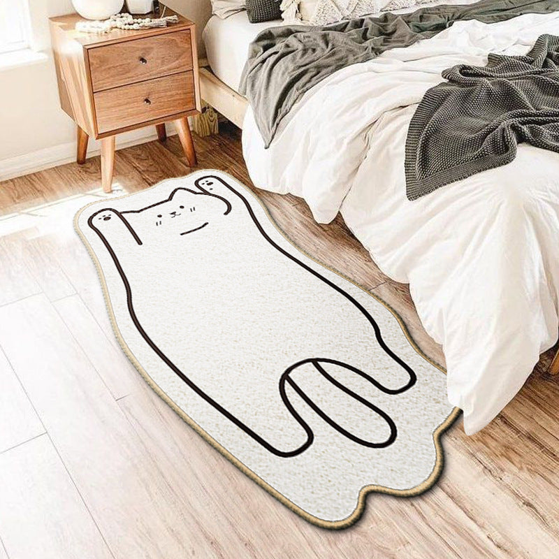 Soft Plush Cat-Shaped Floor Mat