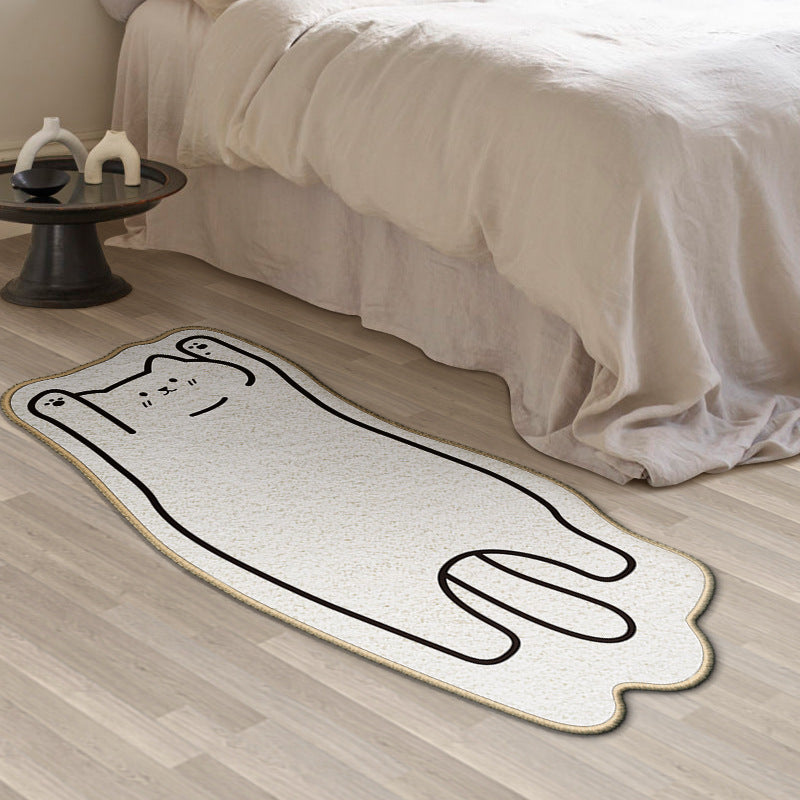 Soft Plush Cat-Shaped Floor Mat