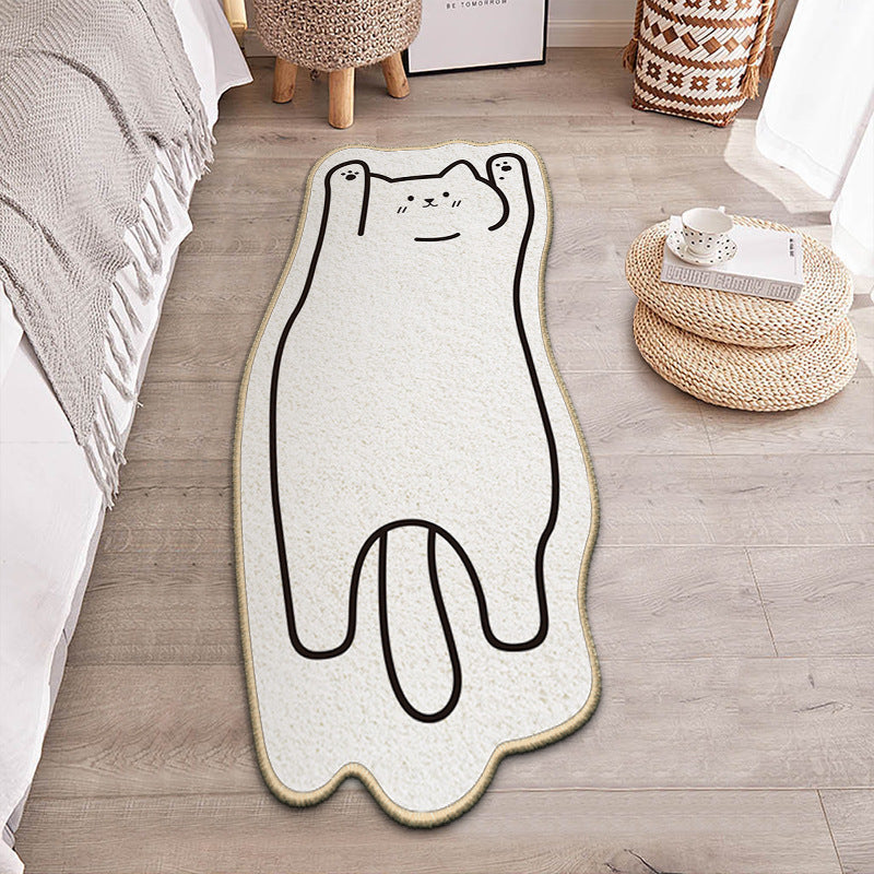 Soft Plush Cat-Shaped Floor Mat
