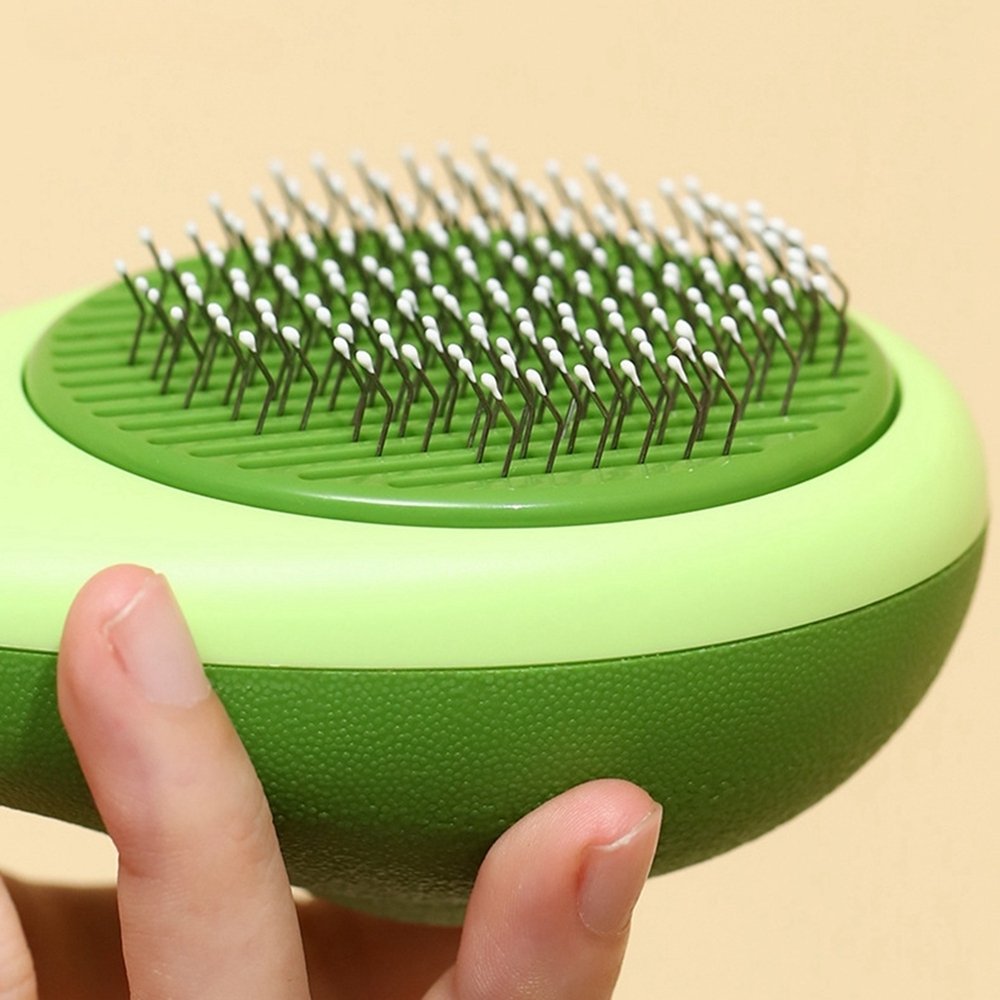 Portable Cat Grooming Comb – Massage Brush with One-Click Hair Removal for Cats