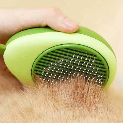 Portable Cat Grooming Comb – Massage Brush with One-Click Hair Removal for Cats