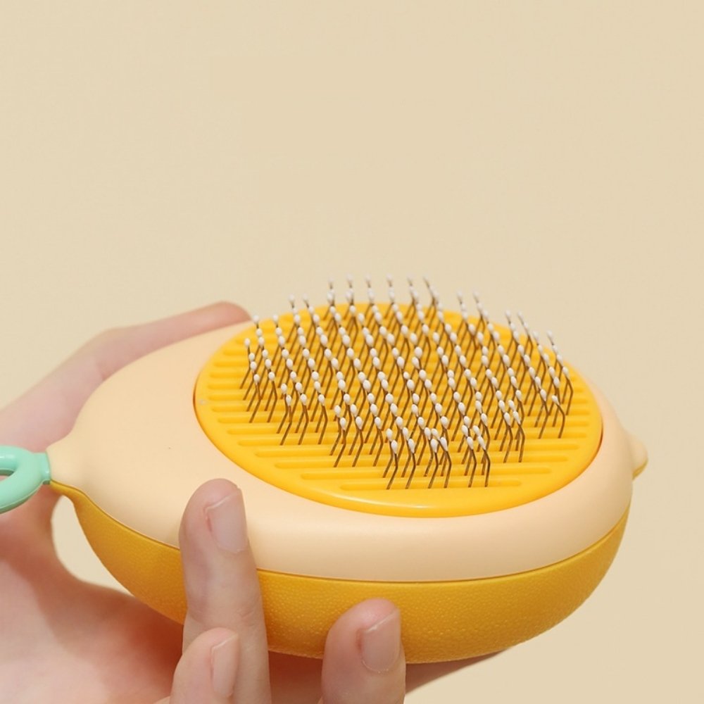 Portable Cat Grooming Comb – Massage Brush with One-Click Hair Removal for Cats