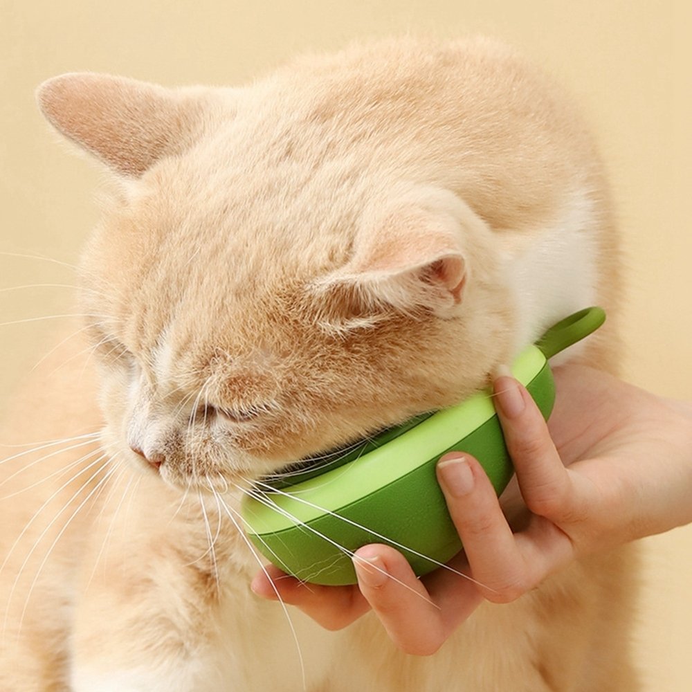 Portable Cat Grooming Comb – Massage Brush with One-Click Hair Removal for Cats