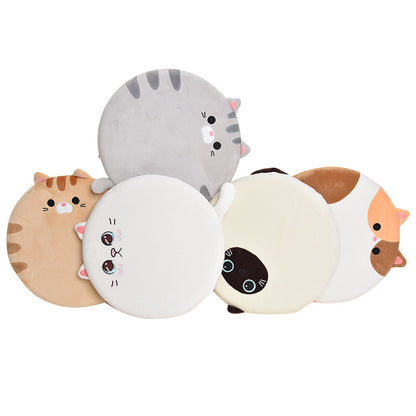 Adorable Round Cat Cushion – Cozy Memory Foam Pad for Home & Office