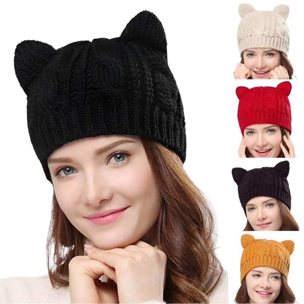 Cozy Winter Cat Ear Beanie – Soft and Stylish Handmade Knit